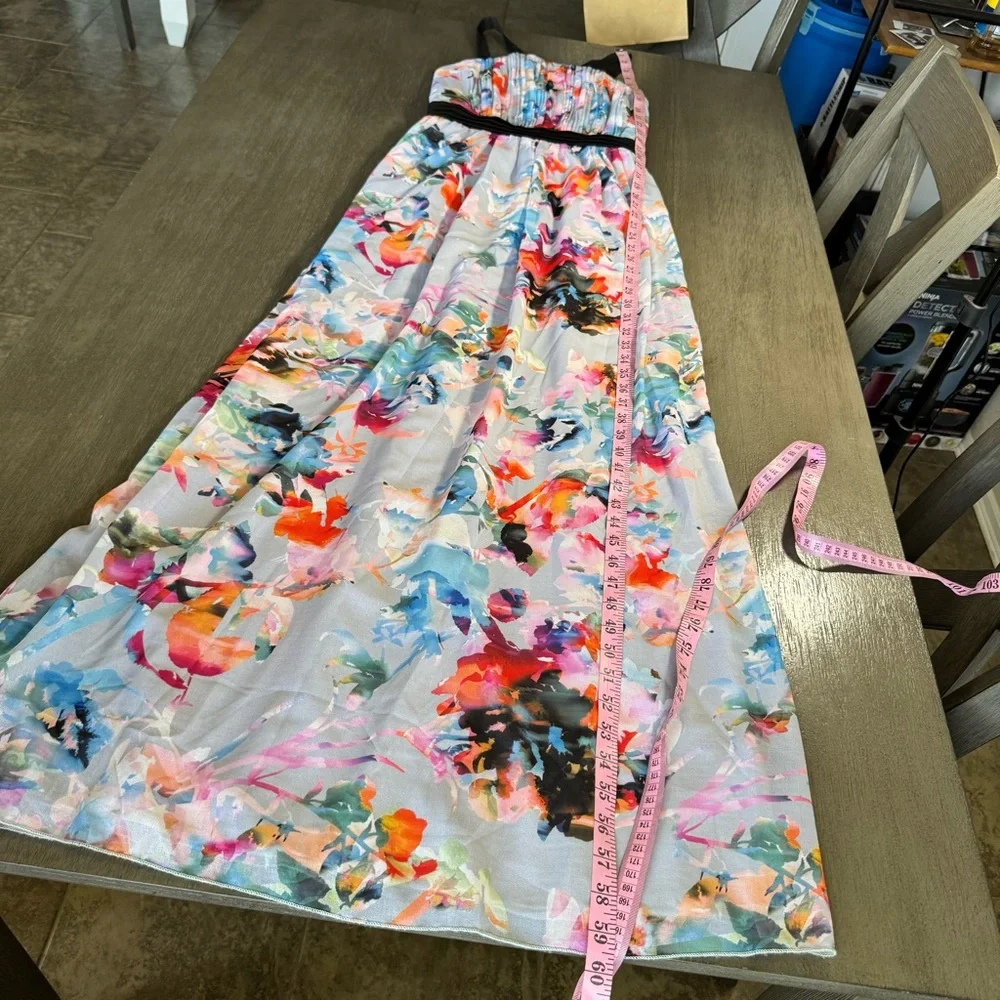 Pastel Floral Maxi Dress Halter Top 8 Little Mistress - Picture 10 of 10